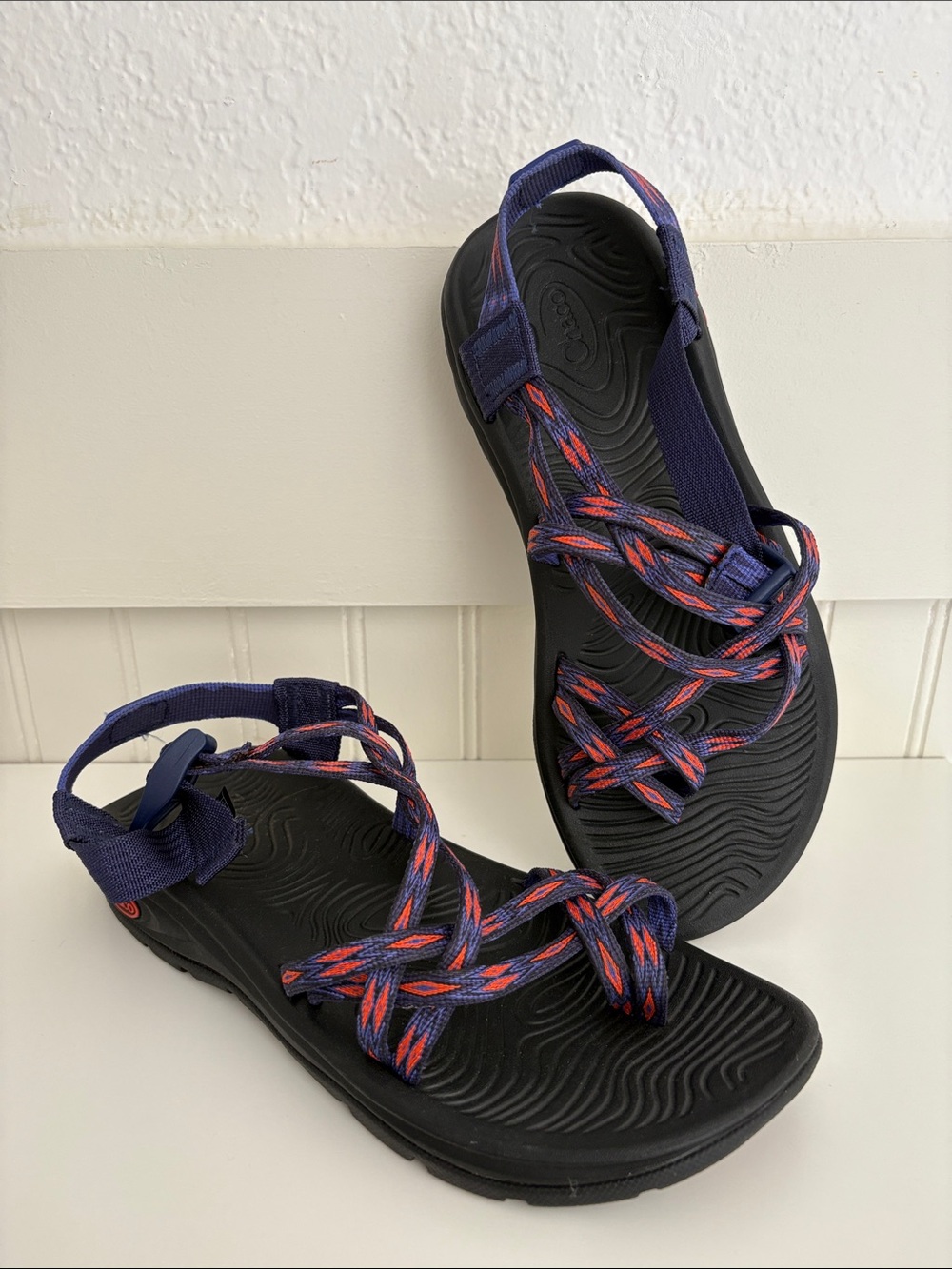 Chaco Sandals ZVOLV X2 Womens 8 Volcanic Blue Orange